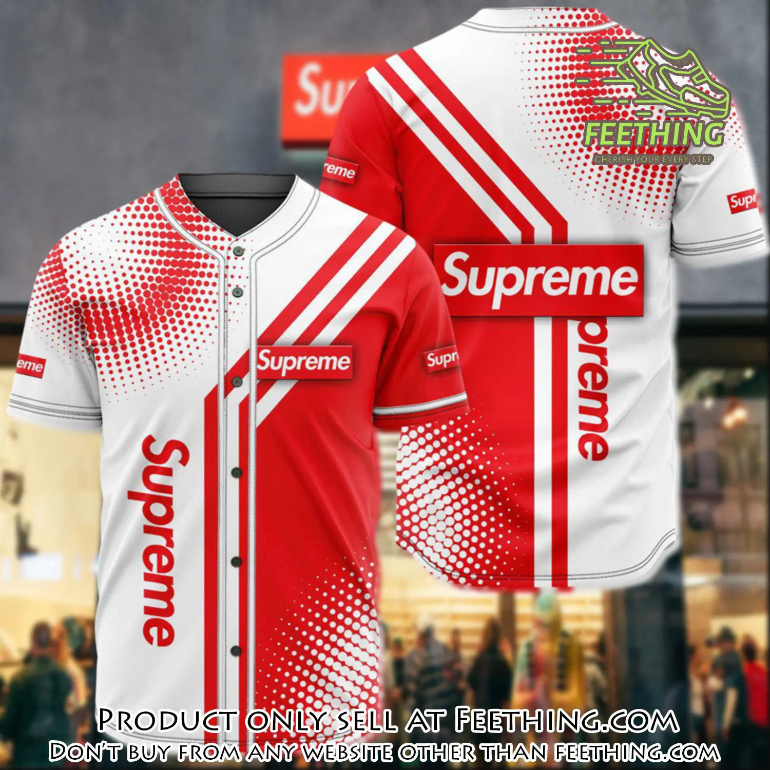Supreme white red baseball jersey shirt luxury bjs1247 ft3225056